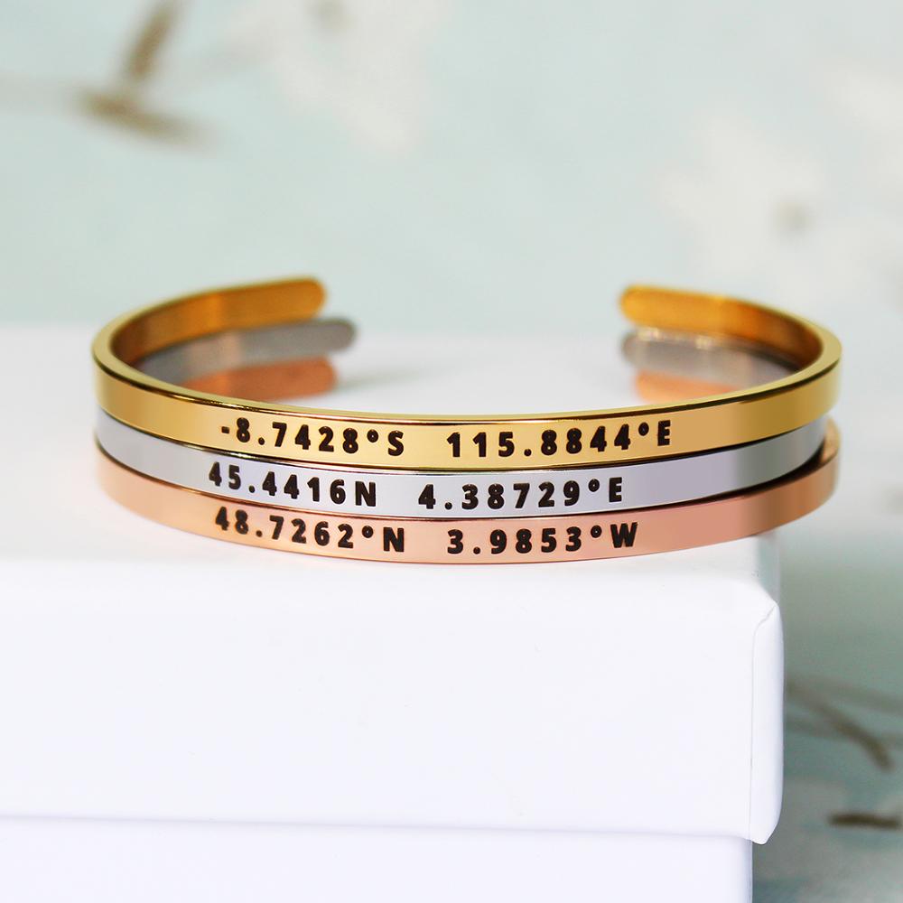 Coordinates Bracelet - Bracciale con coordinate personalizzate da 4