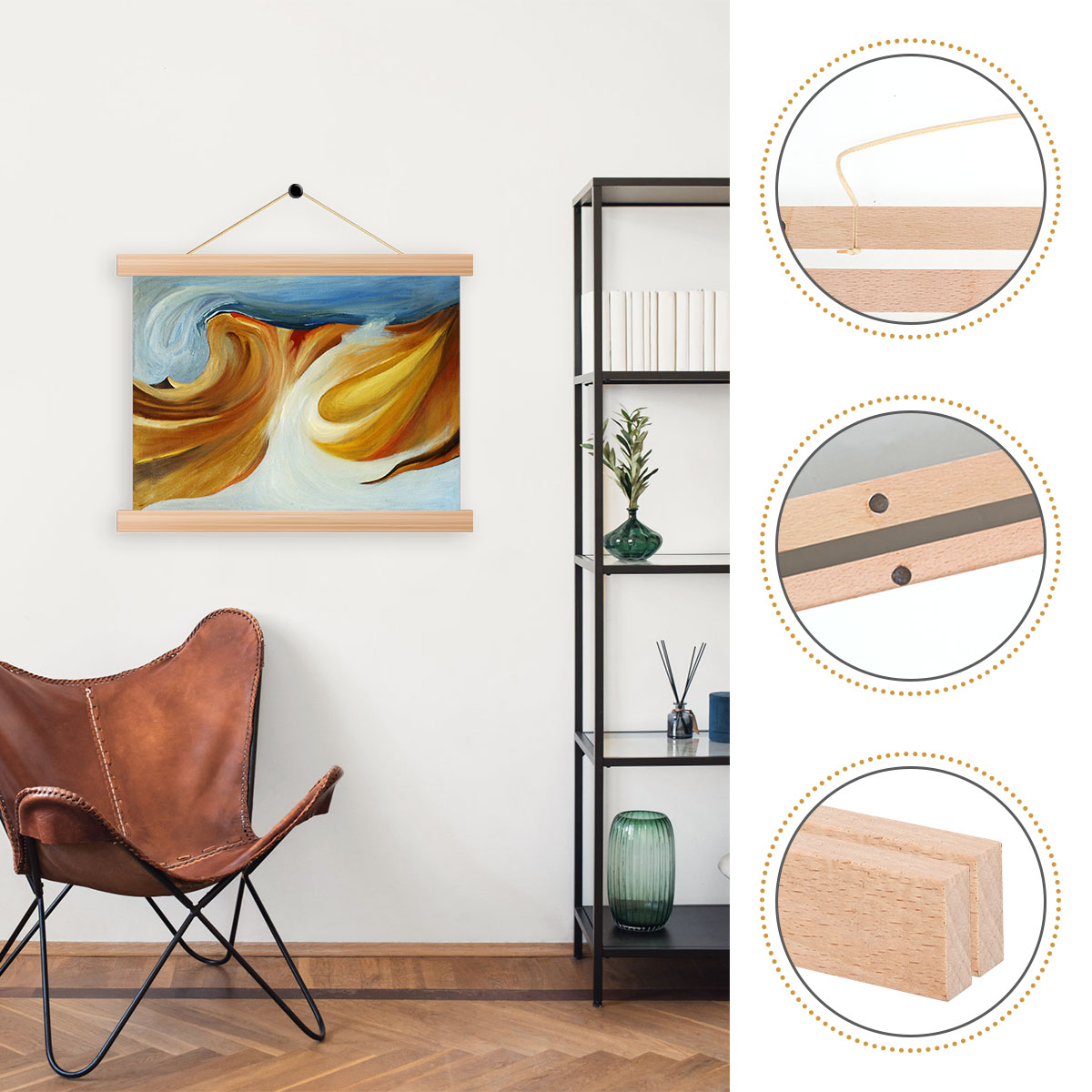 4 pezzi cornice poster ganci c - Engraved Wood Frame recensione e prezzo